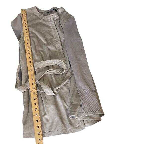 H by Halston Faux‎ Suede Jacket with Sweater Knit Sleeves Women’s Size 12 - Picture 8 of 11